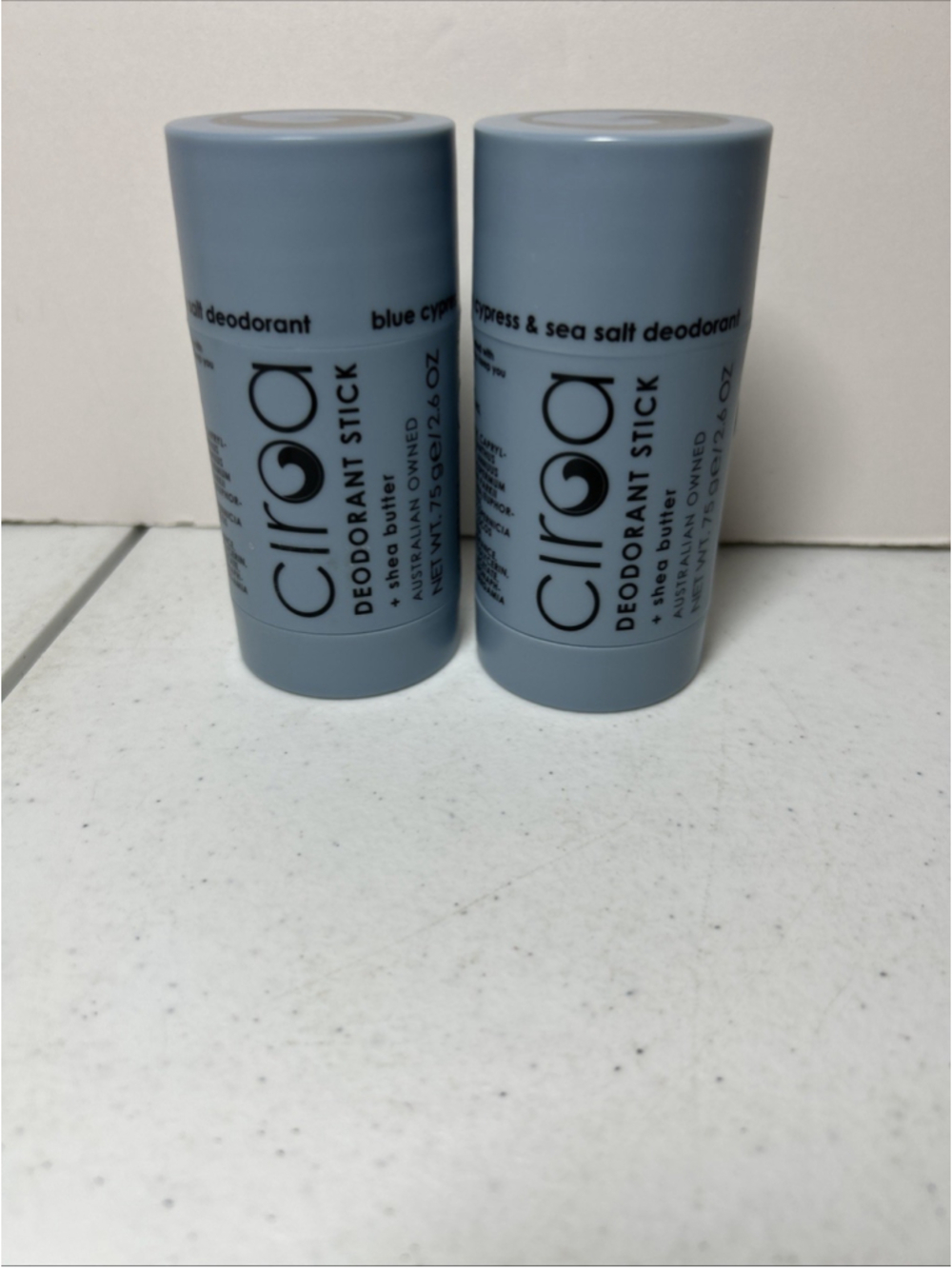 Ciroa Deodorant Stick Blue Cypress & Sea Salt Shea Butter Mens 2.6 oz. Set Of 2